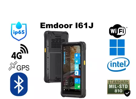 Emdoor I61J v.2 - Reinforced 6.5-inch tablet with a bright 400-nit display, Windows 11 IOT, NFC, 4G, IP65 - for technicians, service personnel, and warehouse workers