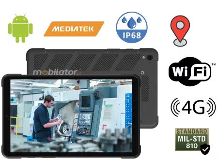 Mobipad 688DS-RTML v.2 - Wytrzymały tablet przemysłowy IP68 z DualSIM, ekran 8cali, Android 11, NFC, 6GB RAM - dla magazynów i logistyki