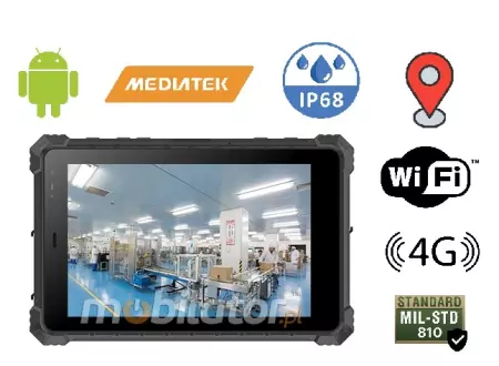 Mobipad 08DS-RTMLHT v.3 - Tablet przemysłowy 8cali FullHD, IP68 Android 13, NFC, GPS, 4G, 12GB RAM - dla geodetów, techników, logistyki