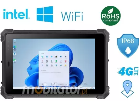 Mobipad 08DS-RTNL v.4 - Tablet przemysłowy IP68 z 4G, GPS, WiFi, BT, 8cali, 5000mAh, NFC, skaner 2D - idealny do logistyki i magazynów