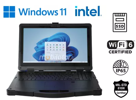 Emdoor X15A v.10 - Rugged laptop with NFC, 4G, IP65, 16GB/1TB, fingerprint reader, and 1000 nits screen - a secure solution for working in harsh environments