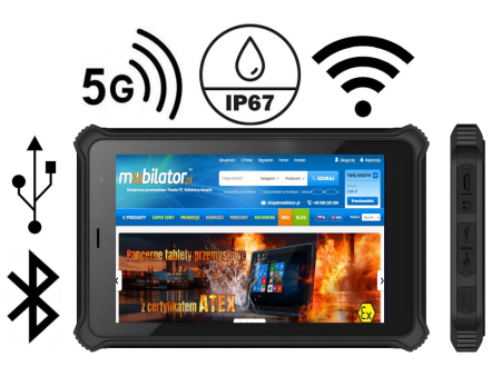 MobiPAD MR-803A v.15 - Portable barcode scanner in a waterproof industrial tablet, 8GB RAM + 256GB ROM, Zebra SE4710, 8-inch, 450 nits