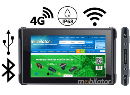 MobiPad 77X v.1 - Wzmocnione tablety idealne do sterowania dronami z BT 5.0,  jasnym 7" ekranem  2600nits, Android 13, 8GB+128GB, 4G, WiFi, 7000mAh 