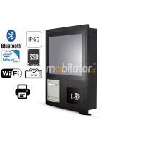 Komputer Przemysłowy z czytnikiem RFID HF, skanerem 2D i drukarką termiczną 80mm - MobiBOX IP65 J1900 12 v.HF+2D