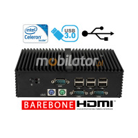 Fanless Industrial Computer MiniPC mBOX Q190X - PS/2  v.Barebone