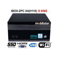 IBOX-ZPC X4(H110) i5 6500 v.2 - Wzmocniony Mini komputer przemysłowy (SSD 256 GB, 2x LAN, 6x COM)