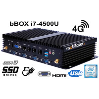 bBOX i7-4500U v.6 - Dustproof mini Industrial computer with 4G LTE technology and 256 GB sSD disk