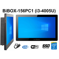 BiBOX-156PC1 (i3-4005U) v.4 - 15-inch IP65 reinforced panel - industrial touch computer - SSD expansion, 8 GB RAM with i3 (1xLAN, 6xUSB)