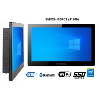 BiBOX-185PC1 (J1900) v.8 - Nowoczesny panelowy komputer z licencją Windows 10 z dotykowym ekranem, WiFi i rozszerzonym dyskiem SSD (512 GB)