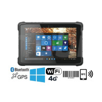 Industrial 10 inch tablet with 1D MOTO code reader, Bluetooth 4.2, 4GB RAM, 64GB ROM, NFC, 4G and Windows 10 IoT - Emdoor I11H v.7 