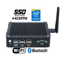 IBOX N5 v.5 - Rugged miniPC with WiFi, BT, 8GB RAM and 256GB SSD disk, Intel Pentium processor, 4x USB 2.0, 2x USB 3.0 and 1x RS232 connectors