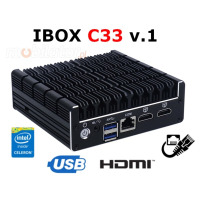 IBOX C33 BAREBONE v.1 - Wytrzymały miniPC z procesorem Intel Celeron, złączami 2x USB 3.0, 1x RJ-45 COM oraz 4x RJ-45