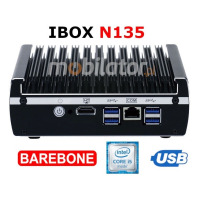 IBOX N135 v.1 - miniPC w wersji BAREBONE z dwurdzeniowym procesorem Intel Core, portami 4x USB 3.0, 2x WiFi Hole oraz 6x LAN