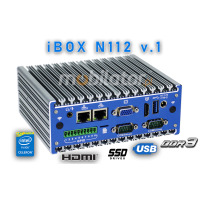IBOX N112 v.1 - Aluminiowy miniPC z czterordzeniowym procesorem Intel Celeron, portami 4x USB 2.0, 4x RS232 i 10-pinowy Phoenix