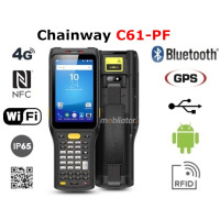 Chainway C61-PF v.13 - Data terminal for logistics with a keyboard and a 4-inch screen, a Zebra SE4750SR 2D scanner + UHF RFID, 4GB RAM and 64GB ROM, NFC and WiFi module