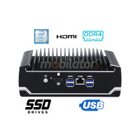 IBOX N187 v.5 - Wielozadaniowy, wzmocniony miniPC ze wsparciem Linux oraz Windows 7, 10, iKuai, 8GB RAM i 256GB SSD mSATA