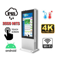 NoMobi Trex 55 v.9.1 - zewnętrzny odporny wyświetlacz informacyjny z alarmem antykradzieżowym, dotykowym ekranem 55 cali o jasności 3500 nitów, rozdzielczości 4K i ogrzewaniem (dostawa statkiem ok. 2,5 miesiąca)