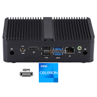 mBOX QC750 Barebone - Industrial MiniPC with Intel Celeron Gemini Lake J4125 Quad Core, 4GB RAM