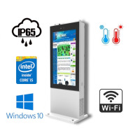 NoMobi Trex 43W v.6 - Odporny na trudne warunki atmosferyczne totem multimedialny - 43 cale wyświetlacz Full HD, z regulacją temperatury wewnątrz obudowy, system Windows 10 (dostawa morska - 2,5 miesiąca)