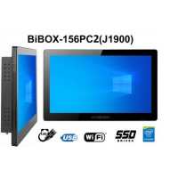 BiBOX-156PC2 (J1900) v.2 - Metalowy panel przemysłowy z normą odporności IP65 na ekran, WiFi z dyskiem 128GB SSD, (2xLAN, 4xUSB)