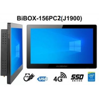 BiBOX-156PC2 (J1900) v.4 - Panel komputerowy z IP65 (odporność woda i pył na front urządenia) z dyskiem SSD 256 GB oraz technologią 4G (2xLAN, 4xUSB)