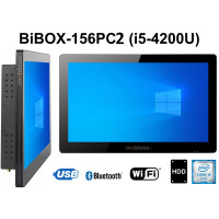 BiBOX-156PC2 (i5-4200U) v.6 - Panelowy komputer z ekranem dotykowym, WiFi, 8 GB RAM z HDD (500 GB) i Bluetooth