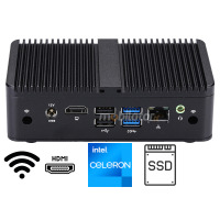 mBOX QC750 v.2 - mini Komputer przemysłowy z dyskiem SSD 256GB, 4GB RAM, 2x RS-232, 2x USB2.0, 2x USB3.0, 1x RJ45 Port for Gigabit LAN, 1xHDMI oraz WIFI