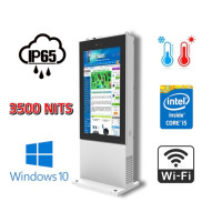 NoMobi Trex 65W v.0.2 - odporny (IP65) ekiosk informacyjny 65 cali - totem stojący zewnętrzny, odporny na deszcz i wysokie/niskie temperatury, z ekranem czytelnym w słońcu (obsługa Windows 10)