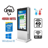 NoMobi Trex 65W v.3 - totem-kiosk reklamowy z wyświetlaczem 65cali, widocznym w słońcu, zdalnym systemem sterowania oraz chłodzeniem (ok. 25 dni dostawy pociągiem)