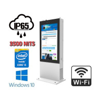 NoMobi Trex 55W v.0.2 - Wytrzymały ekiosk informacyjny 55 cali - totem stojący zewnętrzny, odporny na deszcz i wysokie/niskie temperatury, z ekranem czytelnym w słońcu (obsługa Windows 10)