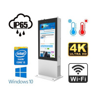 NoMobi Trex 55W v.1.1 - totem informacyjny z normą IP65 - odporny na warunki zewnętrzne, z 55-calowym wyświetlaczem o jasności 2500 nitów i rozdzielczości 4K, system operacyjny Windows 10 (ok. 25 dni dostawy pociągiem)