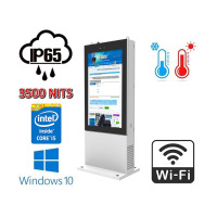 NoMobi Trex 55W v.2 - Adapted to work in low and high temperatures, outdoor information totem with a screen with a brightness of 3500 nits, heating system