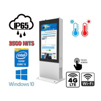 NoMobi Trex 55W v.4 - Reklamowy ekiosk stojący na zewnątrz z dotykowym ekranem czytelnym w słońcu, z alarmem i dostawą drogą kolejową ok. 25 dni