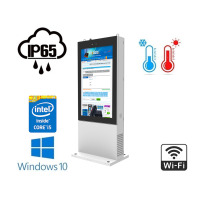 NoMobi Trex 55W v.11 - odporny zewnętrzny totem multimedialny, umożliwiający wyświetlanie reklam w niskich i wysokich temperaturach, z normą IP65 i dostawą lotniczą (ok. 14 dni)