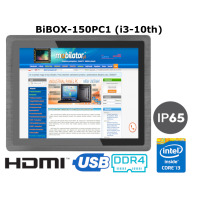 BiBOX-150PC1 (i3-10110U) v.1 - 15-calowy wytrzymały przemysłowy komputer z wydajnym procesorem Intel Core i3 i ekranem dotykowym