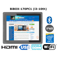 BiBOX-170PC1 (i3-10110U) v.3 - Pancerny wytrzymały panel przemysłowy z normą odporności IP65, 8 GB RAM, dyskiem SSD (256 GB) oraz WiFi i Bluetooth
