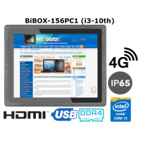 BiBOX-156PC1 (i3-10110U) v.5 - 15.6-calowy panel z ekranem dotykowym, technologią 4G, rozszerzoną pamięcią RAM (16 GB) i dyskiem SSD (512 GB)