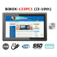 BiBOX-133PC1 (i3-10th) v.1 - Metalowy przemysłowy komputer panelowy z normą odporności IP65 na panel przedni oraz Intel Core i3