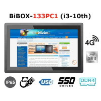 BiBOX-133PC1 (i3-10th) v.5 - Wytrzymały PanelPC z ekranem dotykowym, odpornością IP65, łącznością 4G i rozszerzonym RAM 16 GB, dyskiem SSD (512 GB)
