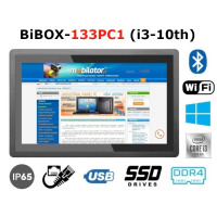 BiBOX-133PC1 (i3-10th) v.8 - Modern panel computer with touch screen, WiFi, Bluetooth, 256 GB SSD, 8 GB RAM and Windows 10 PRO license