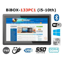BiBOX-133PC1 (i5-10th) v.8 - Wydajny dotykowy panelowy komputer z WiFi, Bluetooth, 8 GB RAM, dyskiem SSD 256 GB i z Licencją Windows 10 PRO
