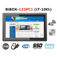 BiBOX-133PC1 (i7-10th) v.3 - Supporting Windows 10, 13-inch computer panel for cold storage, equipped with 4G, fast SSD (256 GB) and 8 GB RAM
