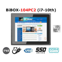 BiBOX-104PC2 (i7-10th) v.1 - 4 GB RAM PanelPC with touch screen, 64GB SSD disk, resistance standard IP65, 2xLAN, 4xUSB