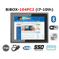 BiBOX-104PC2 (i7-10th) v.5 - Nowoczesny panel komputerowy dla chłodni z 16 GB RAM, WiFi, SSD (512 GB), Bluetooth i ekranem dotykowym (2xLAN, 4xUSB)