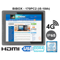 BiBOX-170PC2 (i5-10210U) v. 4 – Industrial PC PanelPC with touch screen, rugged (IP65) with 4G connectivity, 512GB SSD and 16 GB RAM