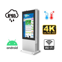 NoMobi Trex 75 v.1.1 - Outdoor standing totem with a 75-inch screen with 4K resolution, IP65 standard, Android system, 4GB RAM, and heating, with sea delivery - 2.5 months