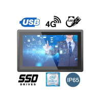 BiBOX-156PC1 (i7-10th) v.3 - Wodoodporny panelowy komputer przemysłowy obsługujący 4G z szybkim procesorem i7, oraz dyskiem 256 GB SSD i rozszerzonym RAM (8 GB)