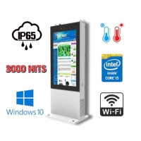 NoMobi Trex 75W v.2 - kiosk - outdoor multimedia totem - adapted to work in low and high temperatures - with a 75-inch screen with a brightness of 3000 nits, heating system, sea delivery