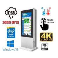 NoMobi Trex 75W v.4.1 - Outdoor advertising totem with a sunlight-readable LCD (4K resolution), alarm, modern i5 processor and shipment (approx. 2.5 months)