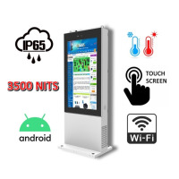 NoMobi Trex 86 v.4 - Standing totem with anti-theft alarm, 86-inch HD touch screen with 3500 nits brightness, 4GB RAM and heating system (delivery by ship approx. 2.5 months)